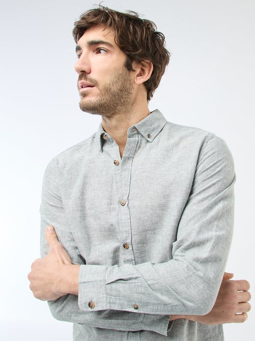 Chemise en lin mélangé - Kiabi