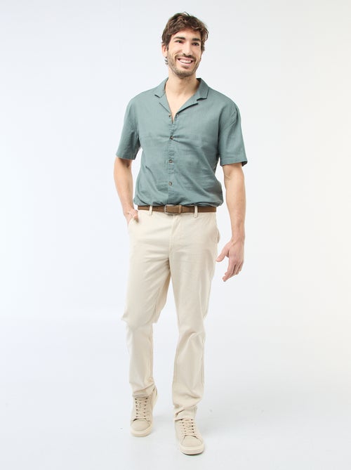 Chemise en lin mélangé - Kiabi