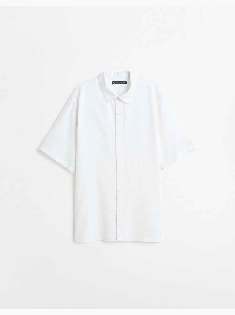 Chemise en lin mélangé, MO Fashion Blanc - Kiabi