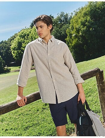 Chemise en lin mélangé, MO Fashion