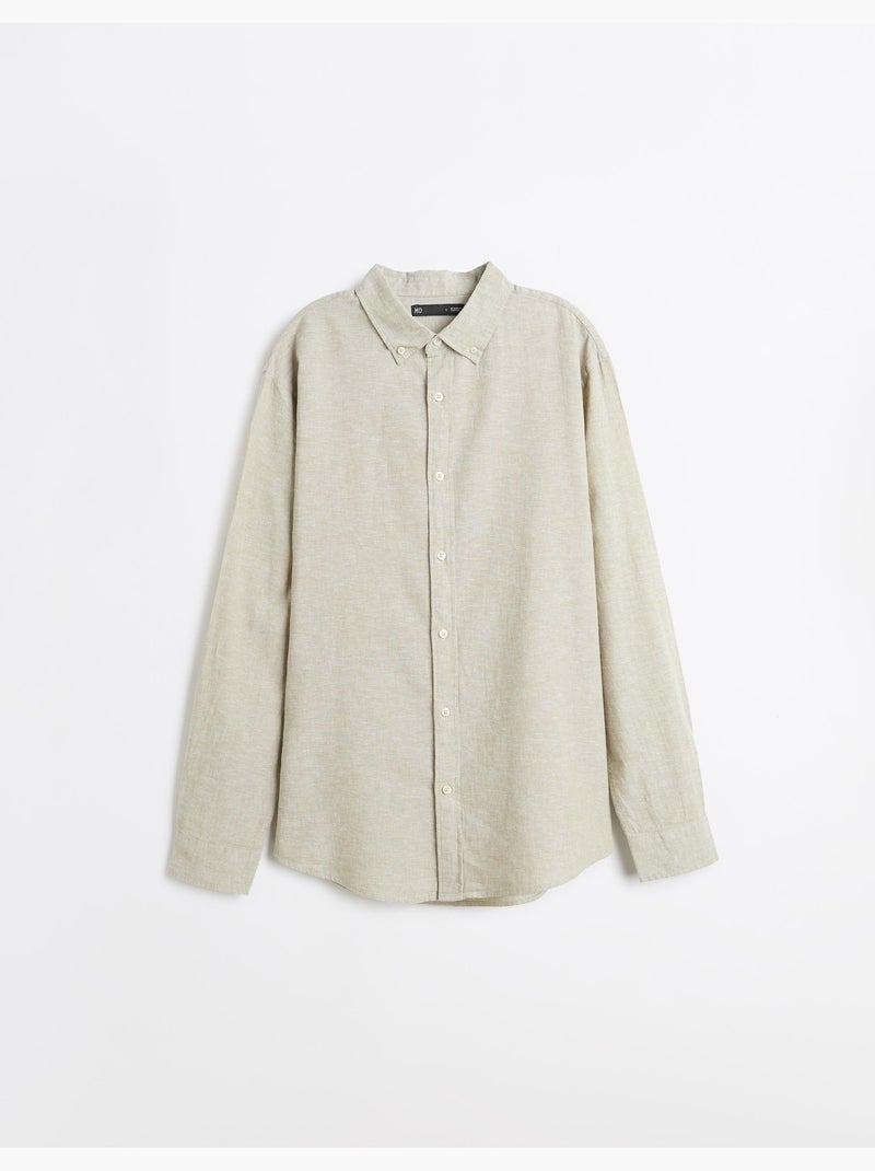 Chemise en lin mélangé, MO Fashion Vert - Kiabi