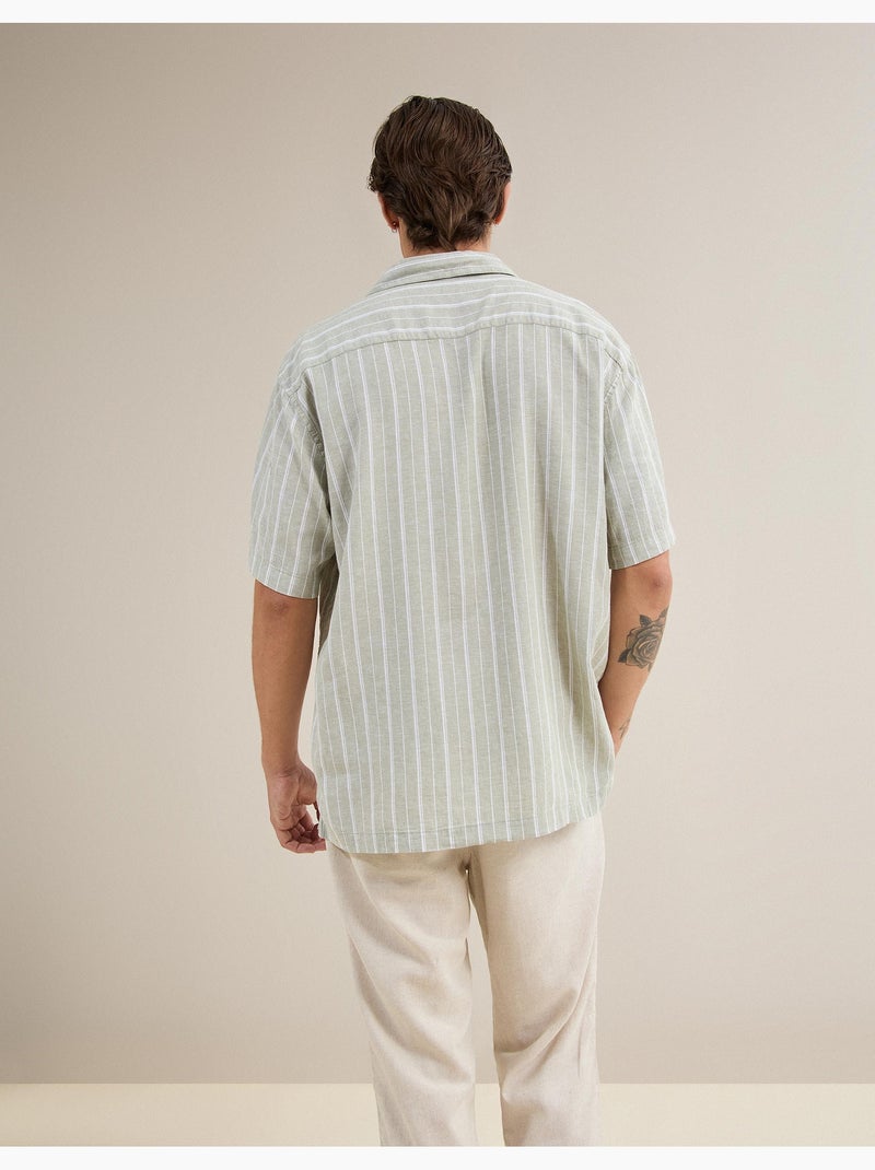 Chemise en lin mélangé, MO Fashion Vert - Kiabi