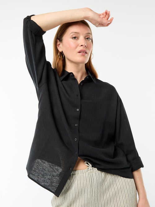 Chemise en lin mélangé - Kiabi