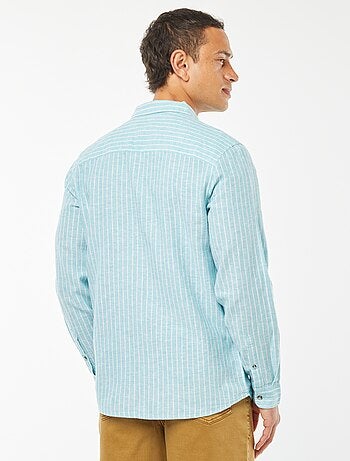 Chemise en lin mélangé rayée