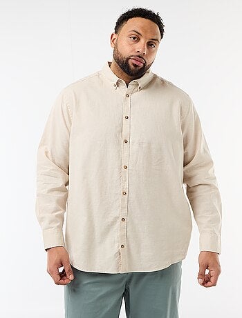 Chemise en lin mélangé unie