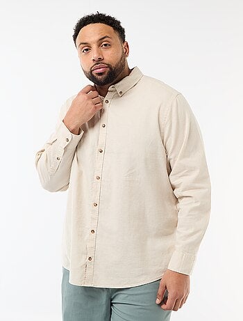 Chemise en lin mélangé unie