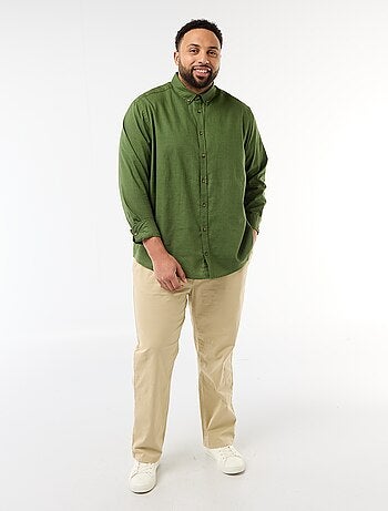 Chemise en lin mélangé unie