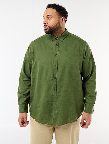 Chemise en lin mélangé unie