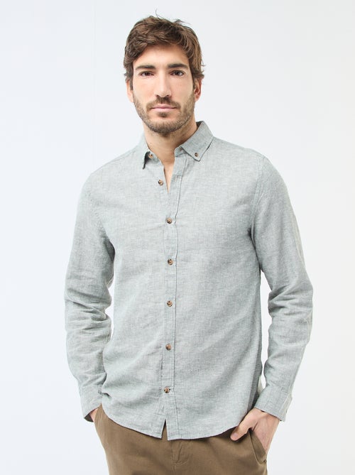 Chemise en lin mélangé - Kiabi