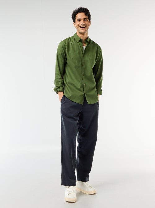 Chemise en lin mélangé - Kiabi