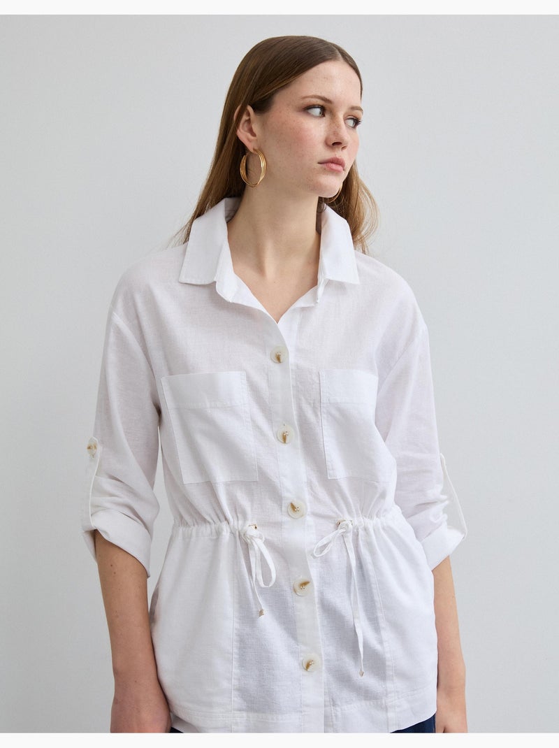 Chemise en lin, MO Fashion Blanc - Kiabi