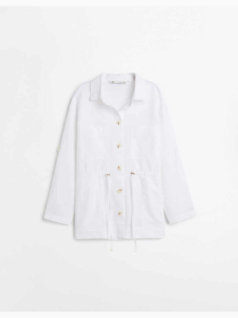 Chemise en lin, MO Fashion Blanc - Kiabi