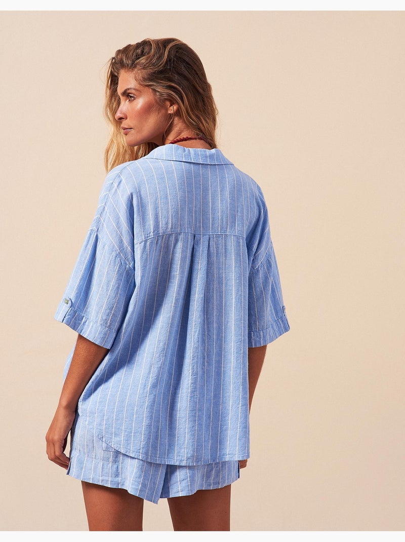 Chemise en lin, MO Fashion Bleu - Kiabi