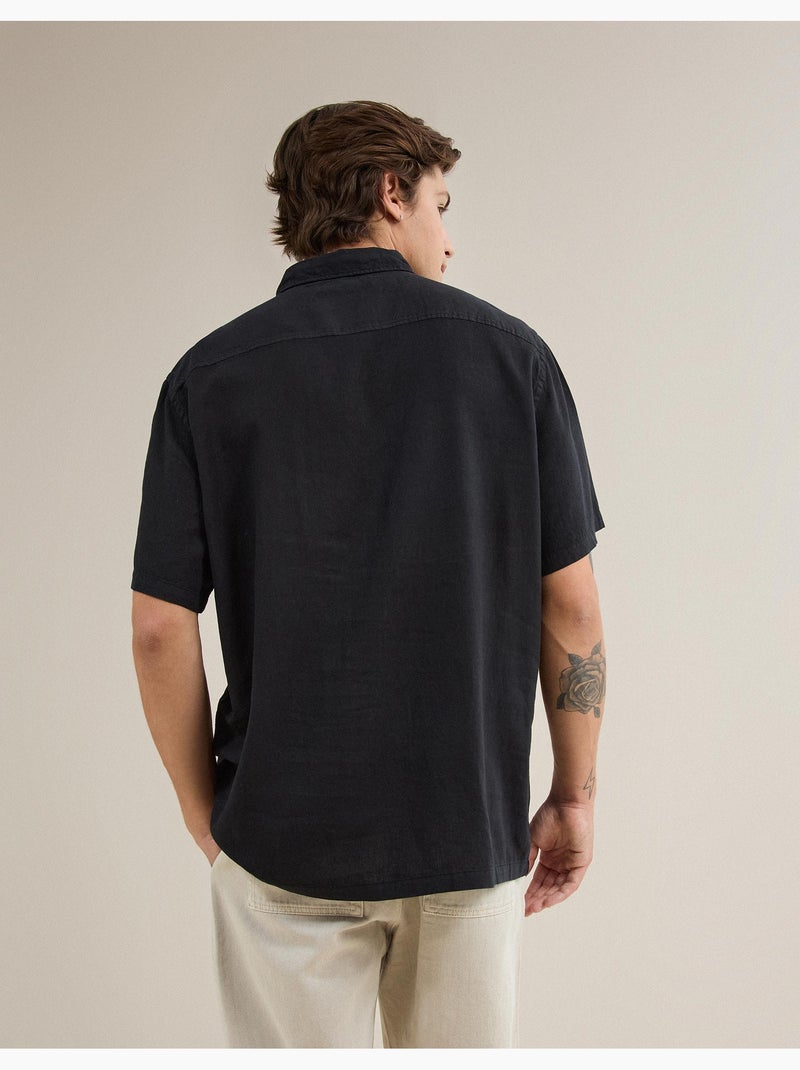 Chemise en lin, mo fashion Noir - Kiabi