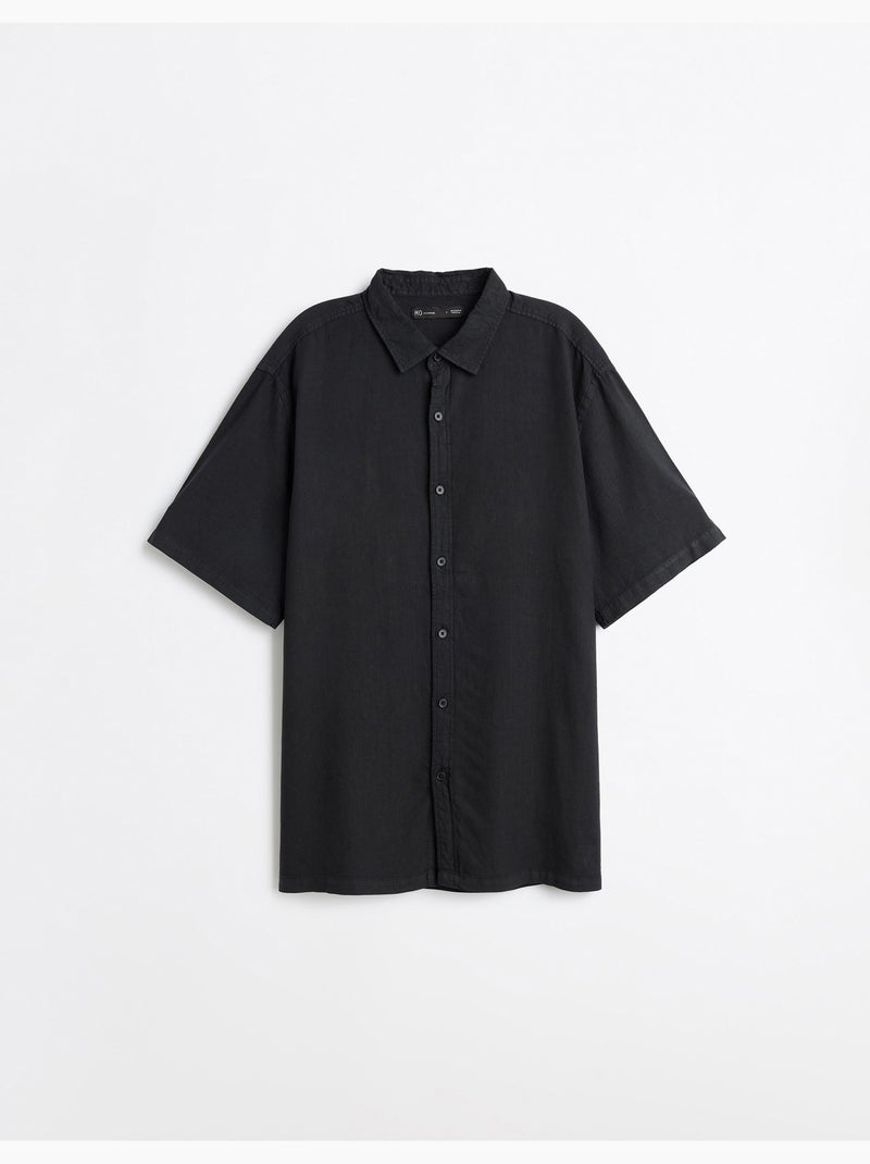 Chemise en lin, mo fashion Noir - Kiabi