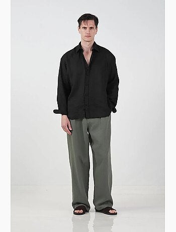 Chemise en lin oversize à boutons giesto