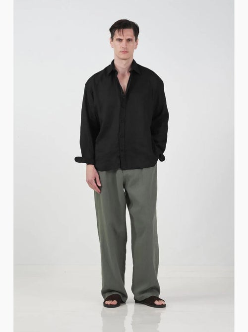Chemise en lin oversize à boutons giesto - Kiabi Chemise en lin oversize à boutons giesto - Kiabi