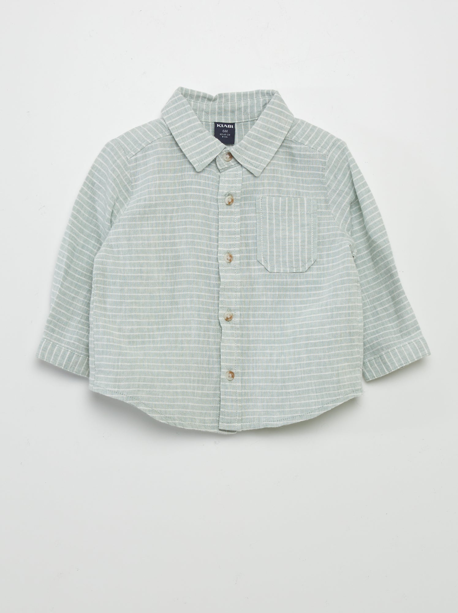 Chemise Rayée Neuve Homme Kidur - Taille 4 (41/42) - Manches Longues En Coton