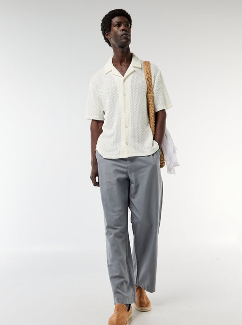 Chemise en maille ajourée et à manches courtes - Kiabi