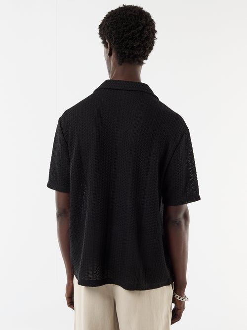 Chemise en maille ajourée et à manches courtes - Kiabi