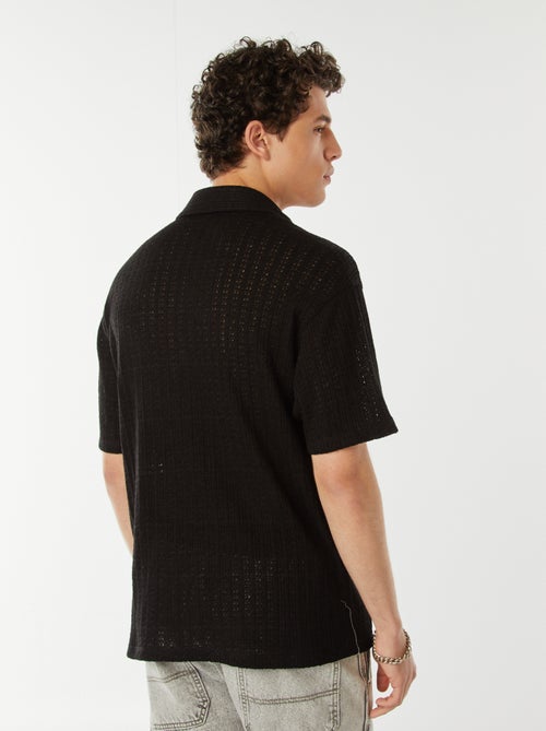 Chemise en maille ajourée manches courtes - Kiabi