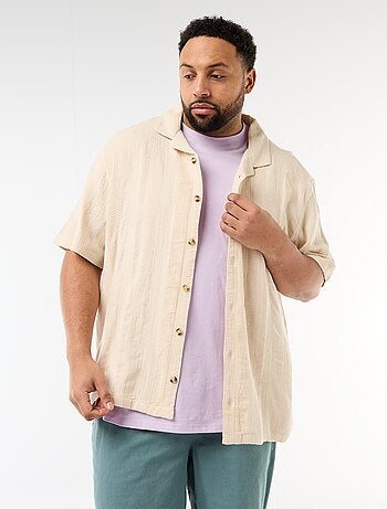 Chemise en maille fantaisie à manches courtes