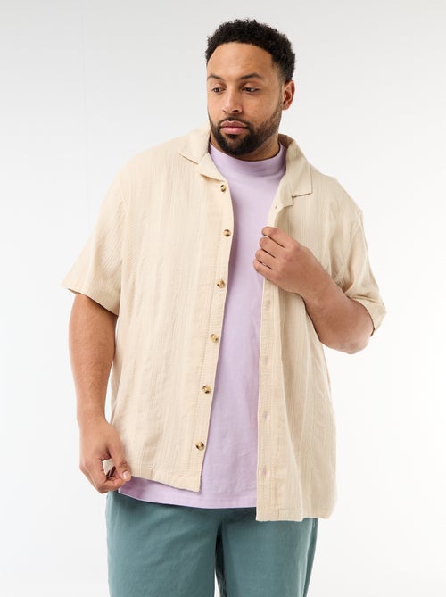 Chemise en maille fantaisie à manches courtes - Kiabi