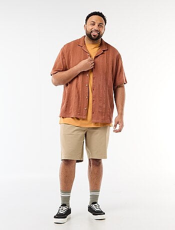 Chemise en maille fantaisie à manches courtes