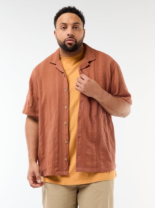 Chemise en maille fantaisie à manches courtes - Kiabi