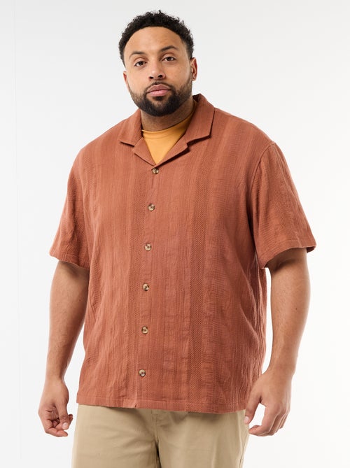 Chemise en maille fantaisie à manches courtes - Kiabi