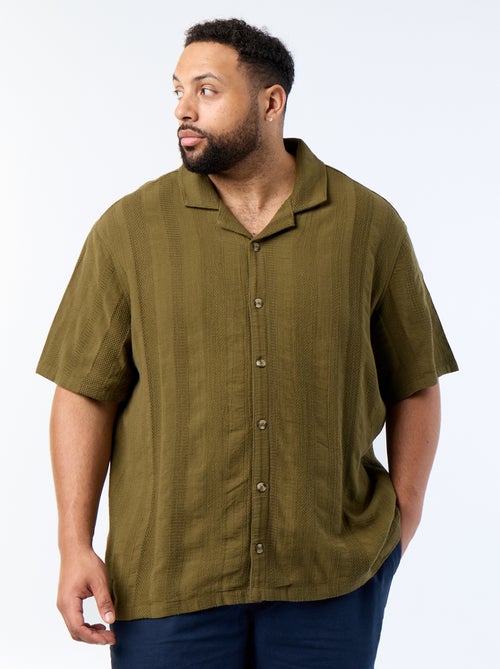 Chemise en maille fantaisie à manches courtes - Kiabi