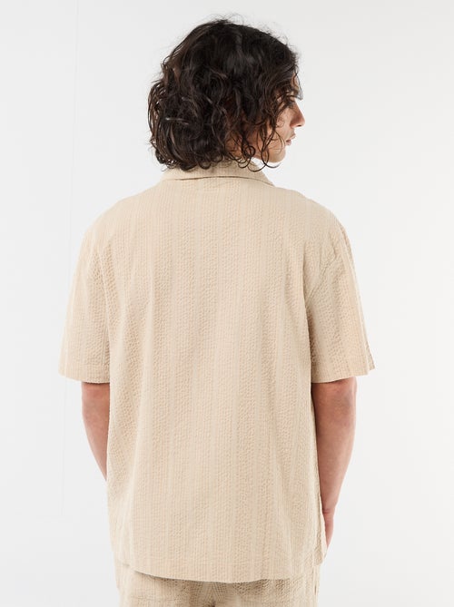 Chemise en maille gaufrée à manches courtes - Kiabi