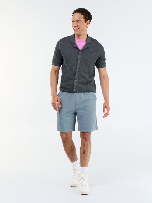 Chemise en matière ajourée à manches courtes - Kiabi