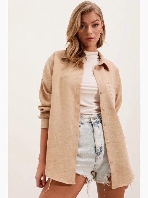 Chemise en mélange de lin avec fermeture à boutons bdart - Kiabi
