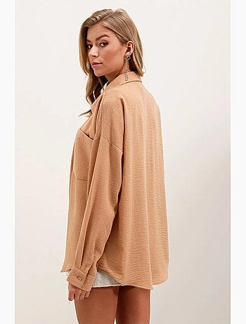 Chemise en mélange de lin avec fermeture à boutons bdart
