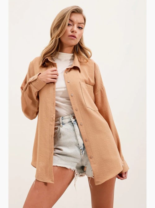 Chemise en mélange de lin avec fermeture à boutons bdart - Kiabi