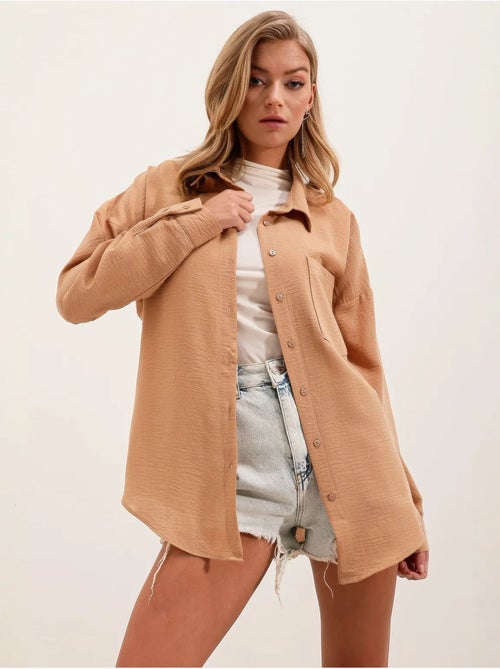 Chemise en mélange de lin avec fermeture à boutons bdart - Kiabi