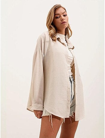 Chemise en mélange de lin avec fermeture à boutons bdart