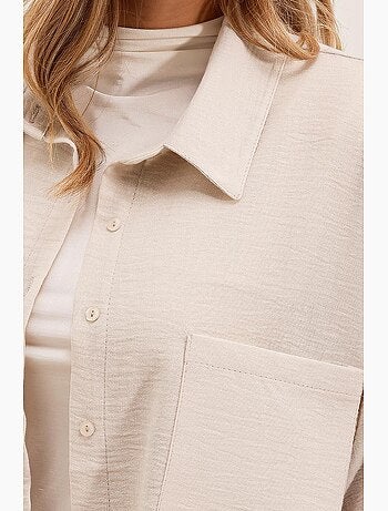 Chemise en mélange de lin avec fermeture à boutons bdart