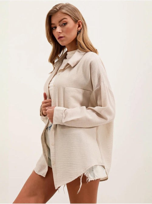 Chemise en mélange de lin avec fermeture à boutons bdart - Kiabi