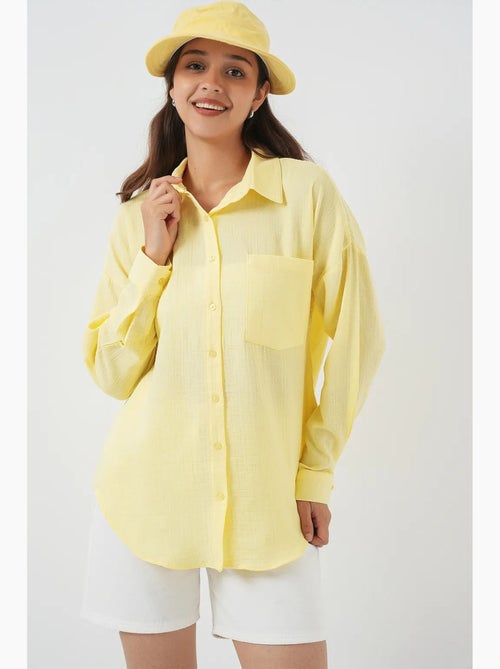 Chemise en mélange de lin avec fermeture à boutons bdart - Kiabi