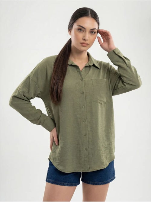 Chemise en mélange de lin avec fermeture à boutons bdart - Kiabi