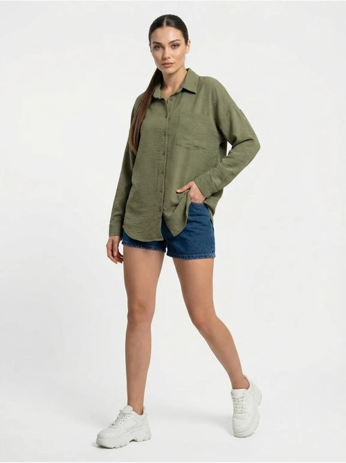 Chemise en mélange de lin avec fermeture à boutons bdart - Kiabi