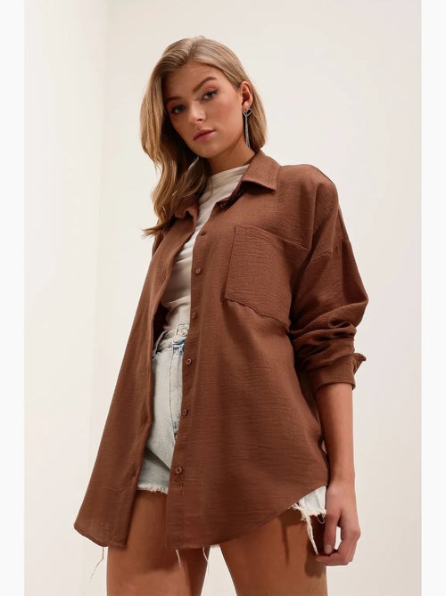 Chemise en mélange de lin avec fermeture à boutons bdart - Kiabi