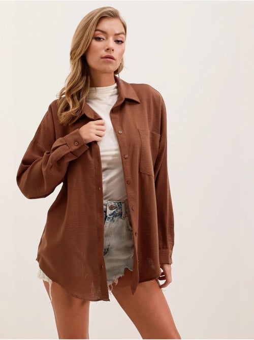 Chemise en mélange de lin avec fermeture à boutons bdart - Kiabi