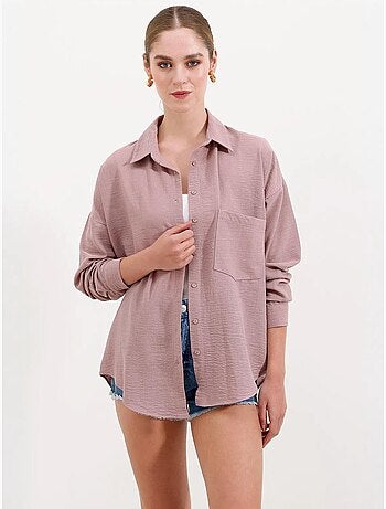 Chemise en mélange de lin avec fermeture à boutons bdart