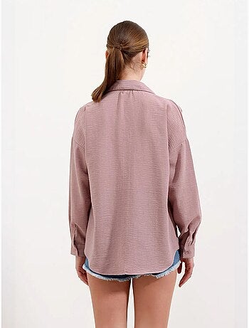 Chemise en mélange de lin avec fermeture à boutons bdart