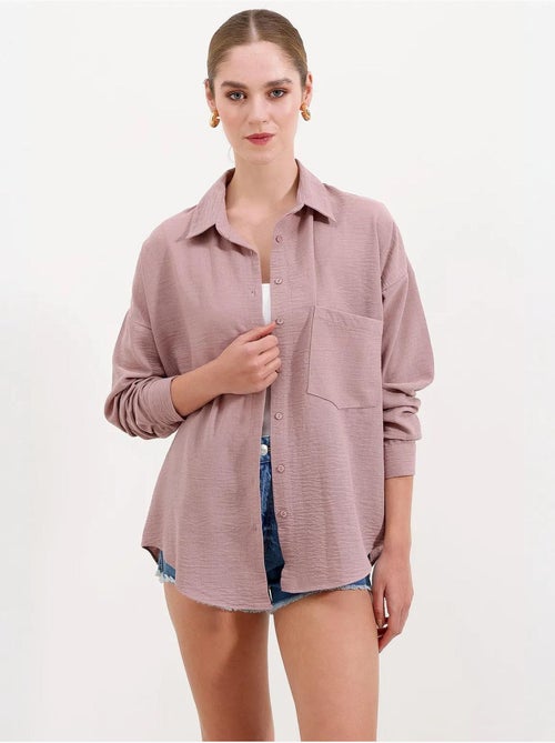 Chemise en mélange de lin avec fermeture à boutons bdart - Kiabi Chemise en mélange de lin avec fermeture à boutons bdart - Kiabi