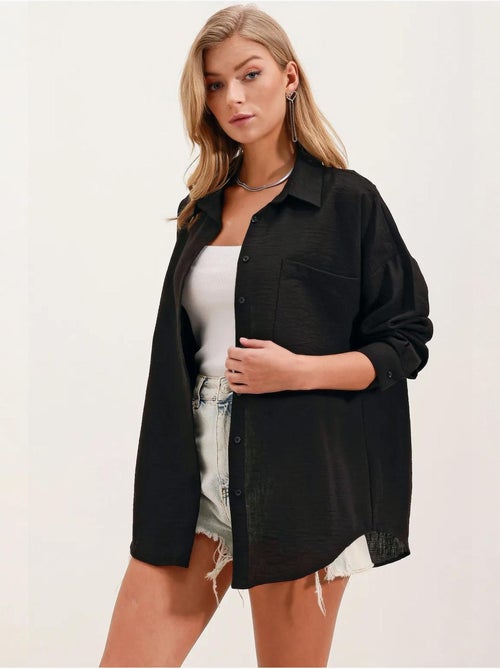 Chemise en mélange de lin avec fermeture à boutons bdart - Kiabi