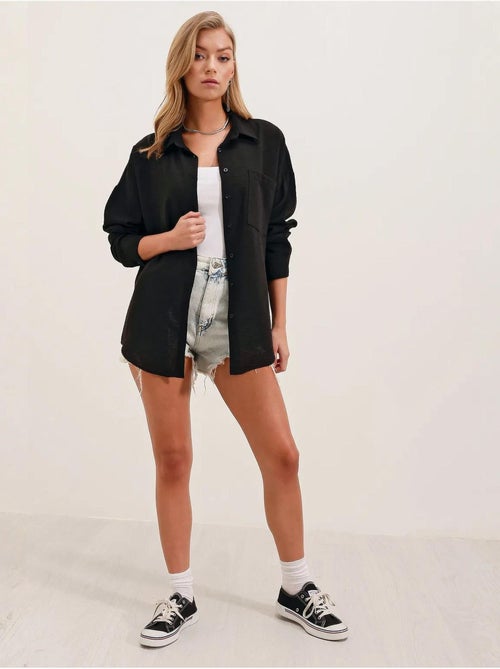 Chemise en mélange de lin avec fermeture à boutons bdart - Kiabi